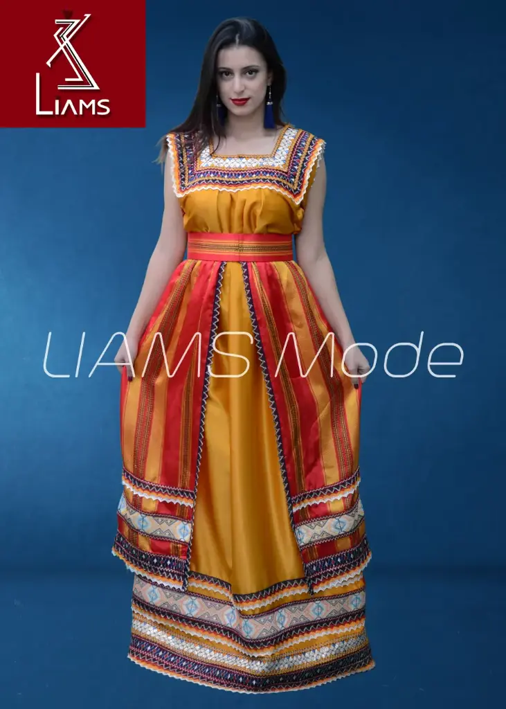 Robe Kabyle Orange avec El Foudha